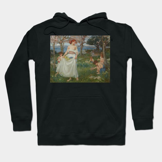 A Song of Springtime by John William Waterhouse Hoodie by Classic Art Stall